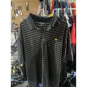 Masters Tech Mens Golf Striped Polo Shirt Short Sleeve Gray Size XL